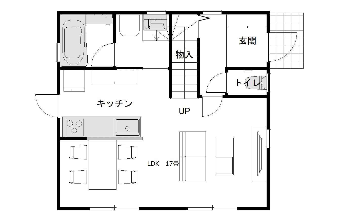 キッチンや洗面などのママにやさしい導線を確保無駄のない使い勝手の良い家